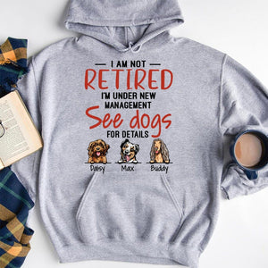 GeckoCustom I Am Not Retired I'm Under New Management See Dogs for Details Dog Shirt, HN590 Pullover Hoodie / Sport Grey Colour / S