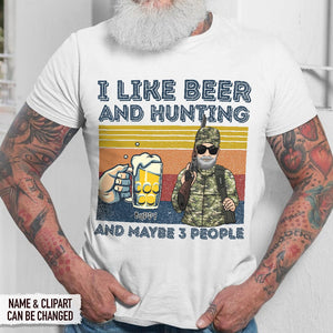 GeckoCustom I Like Beer And Hunting, Hunter Gift Shirt, HN590