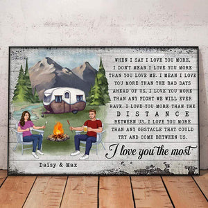 GeckoCustom I Love You The Most Custom Humans & RV Camping Poster HN590 16" x 24"