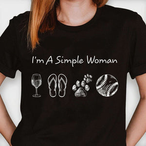 GeckoCustom I'm A Simple Woman Man Personalized Custom Baseball Shirts C508 Basic Tee / Black / S