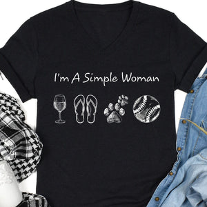 GeckoCustom I'm A Simple Woman Man Personalized Custom Softball Shirts C508