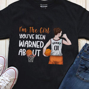 GeckoCustom I'm The Girl You've Warned About Basketball Girl Shirt Youth Tee / Black / YS