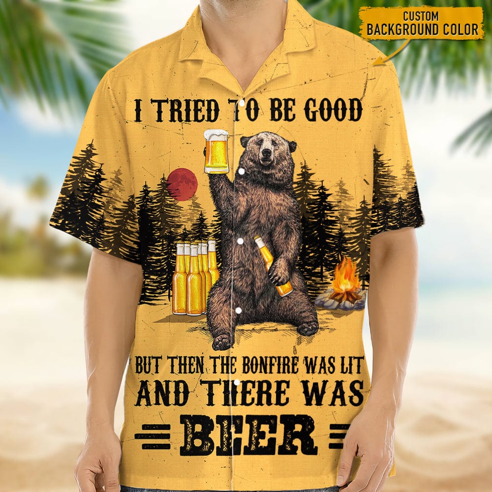 GeckoCustom I Tried to Be Good But Then The Bonfire Was Lit Hawaii Shirt, K228 HN590