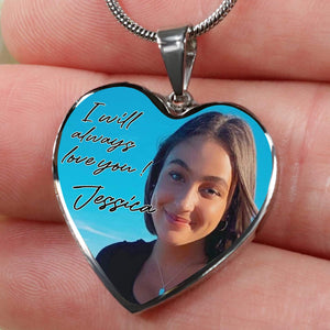 GeckoCustom I Will Always Love You Custom Heart Necklace