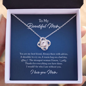 GeckoCustom I Wouldn't Be Who I Am Without You Personalized Mother's Day Message Card Necklace C262