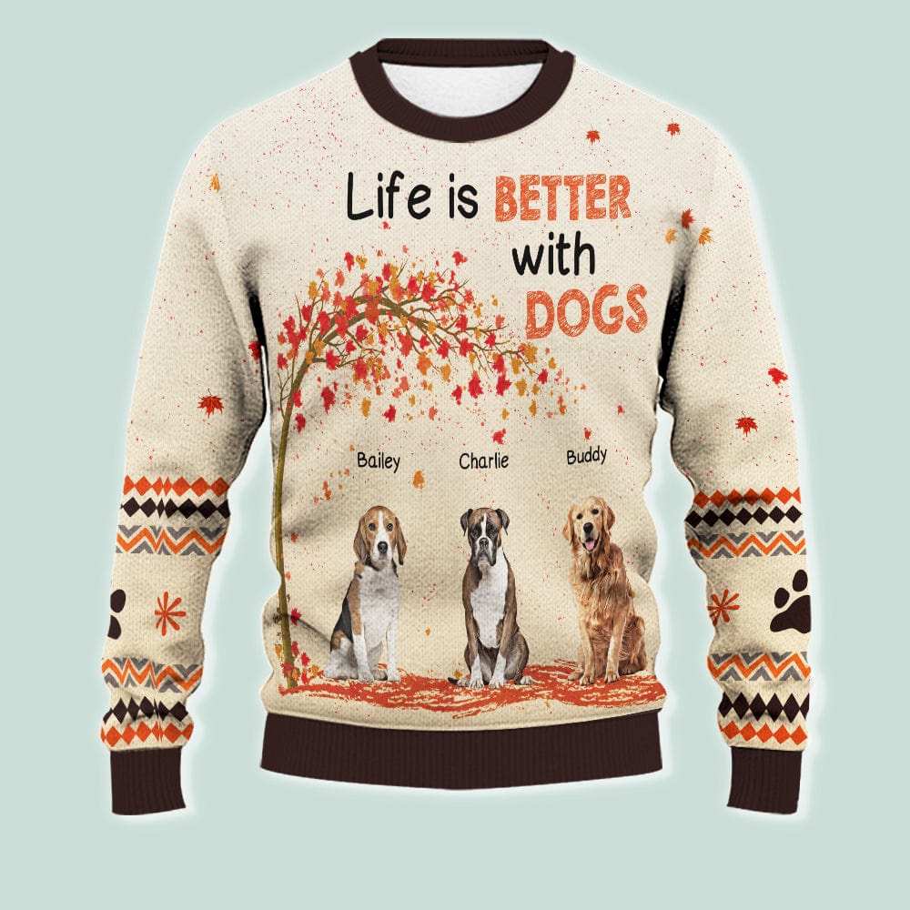 GeckoCustom It's The Most Wonderful Time Of The Year Dog AOP Ugly Sweater N304 HN590