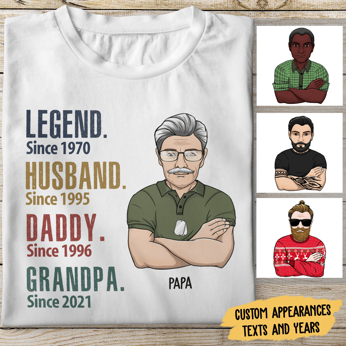 GeckoCustom Legend Husband Daddy Since Years Family Shirt Unisex T Shirt / Sport Grey / S