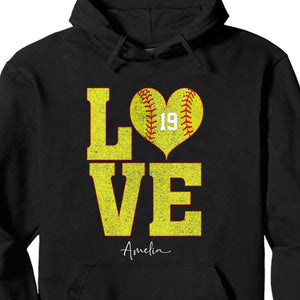 GeckoCustom Love Softball Shirt Personalized Custom Softball Shirt H538