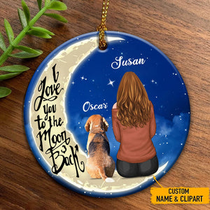 GeckoCustom Love You To The Moon And Back Dog Ornament T286 HN590