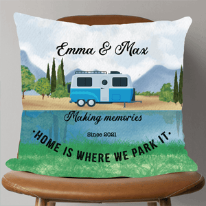 GeckoCustom Making Memories Home Is Where We Park It, Custom Name  Pillow,SG02