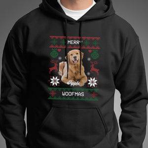 GeckoCustom Merry Woofmas Christmas Photo Shirt, Custom Photo Shirt