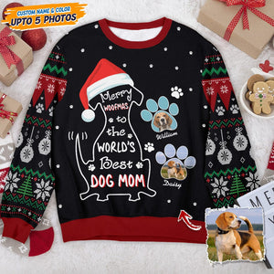 GeckoCustom Merry Woofmat To The World Dog AOP Sweatshirt N304 HN590