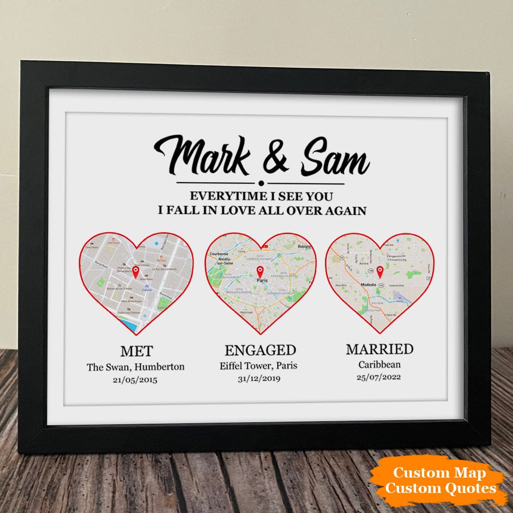 GeckoCustom Met Engaged Married Wedding Gift Picture Frame, HN590