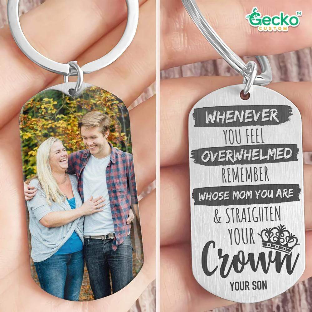 GeckoCustom Mom Whenever You Feel Overwhelmed Family Metal Keychain HN590 No Gift box