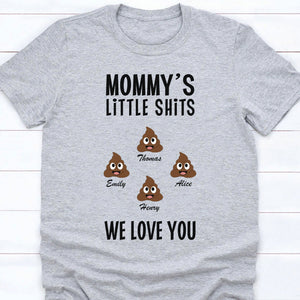 GeckoCustom Mommy's Little Shits Personalized Custom Family Shirt C294 Unisex T-Shirt / Light Blue / S