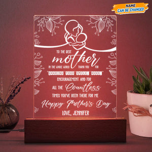 GeckoCustom Mother's Day Acrylic Plaque With LED Night Light N304 HN590 Acrylic / 7.9"x4.5"