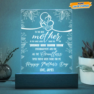 GeckoCustom Mother's Day Acrylic Plaque With LED Night Light N304 HN590 Acrylic / 7.9"x4.5"