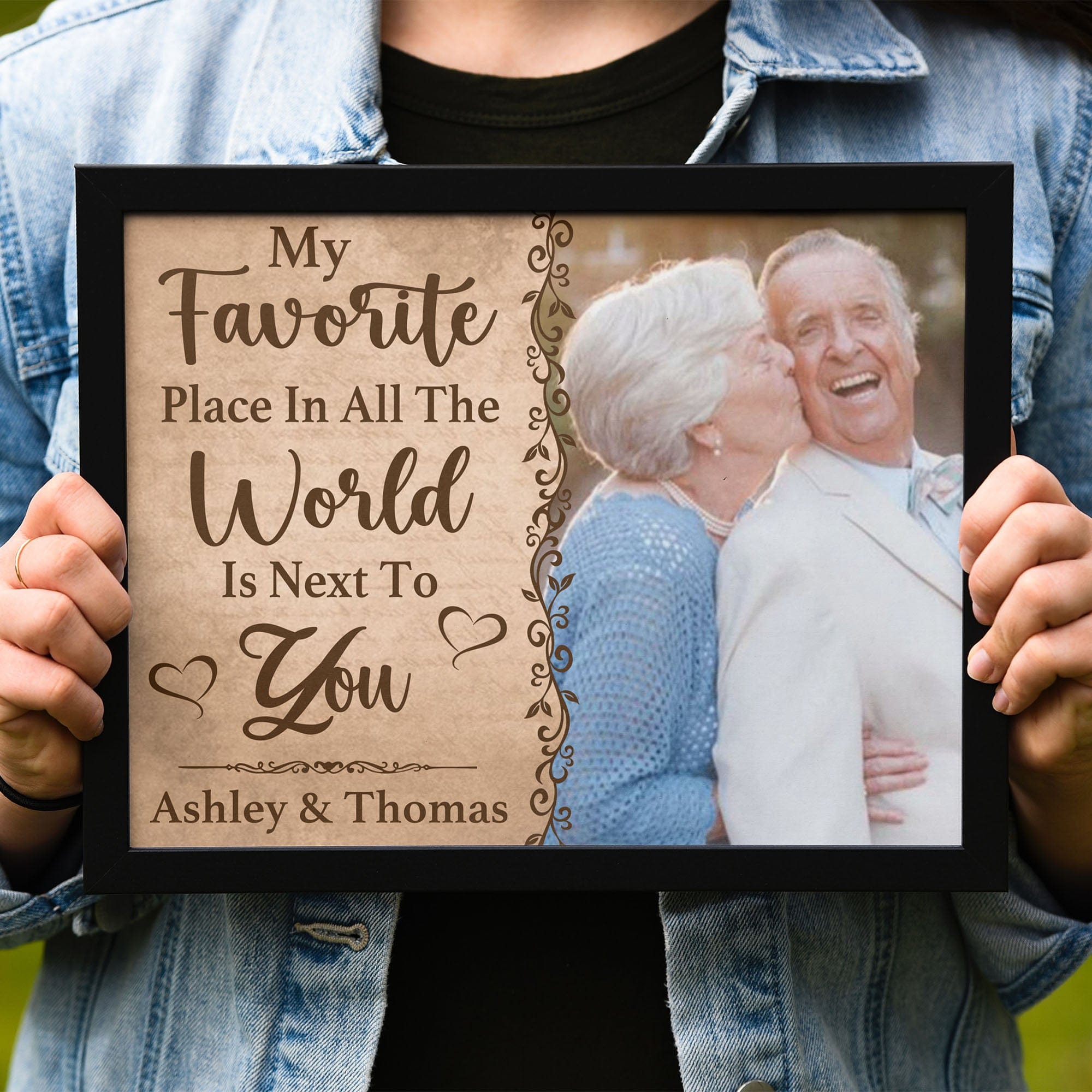 GeckoCustom My Favorite Place Is Next To You Personalized Anniversary Picture Frame C579 10"x8"