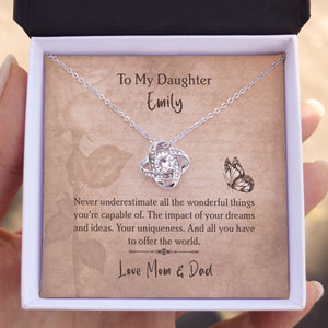 GeckoCustom Never Underestimate Personalized Graduation Message Card Necklace C260