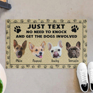 GeckoCustom No Need To Knock Dogs Personalized Custom Photo Dogs Doormats C570