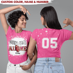 GeckoCustom Nobody Fight Alone Football Bleached Tshirt HN590