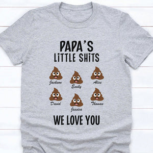 GeckoCustom Papa's Little Shits Personalized Custom Family Shirt C294 Unisex T-Shirt / Light Blue / S