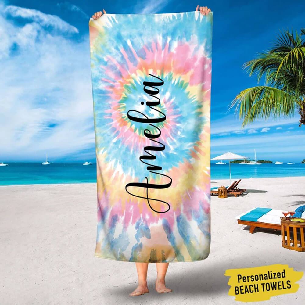 GeckoCustom Personalized Beach Towels, Tie Dye Hippie Beach Towels, Best Beach Towels