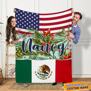 GeckoCustom Personalized Blanket Mixed Flag Country N369 HN590