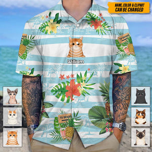 GeckoCustom Personalized Cat Clipart Hawaiian Shirt, HN590