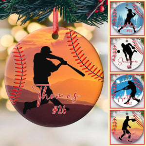 GeckoCustom Personalized Custom Baseball Ornament C529 Pack 1 / 2.75" tall - 0.125" thick