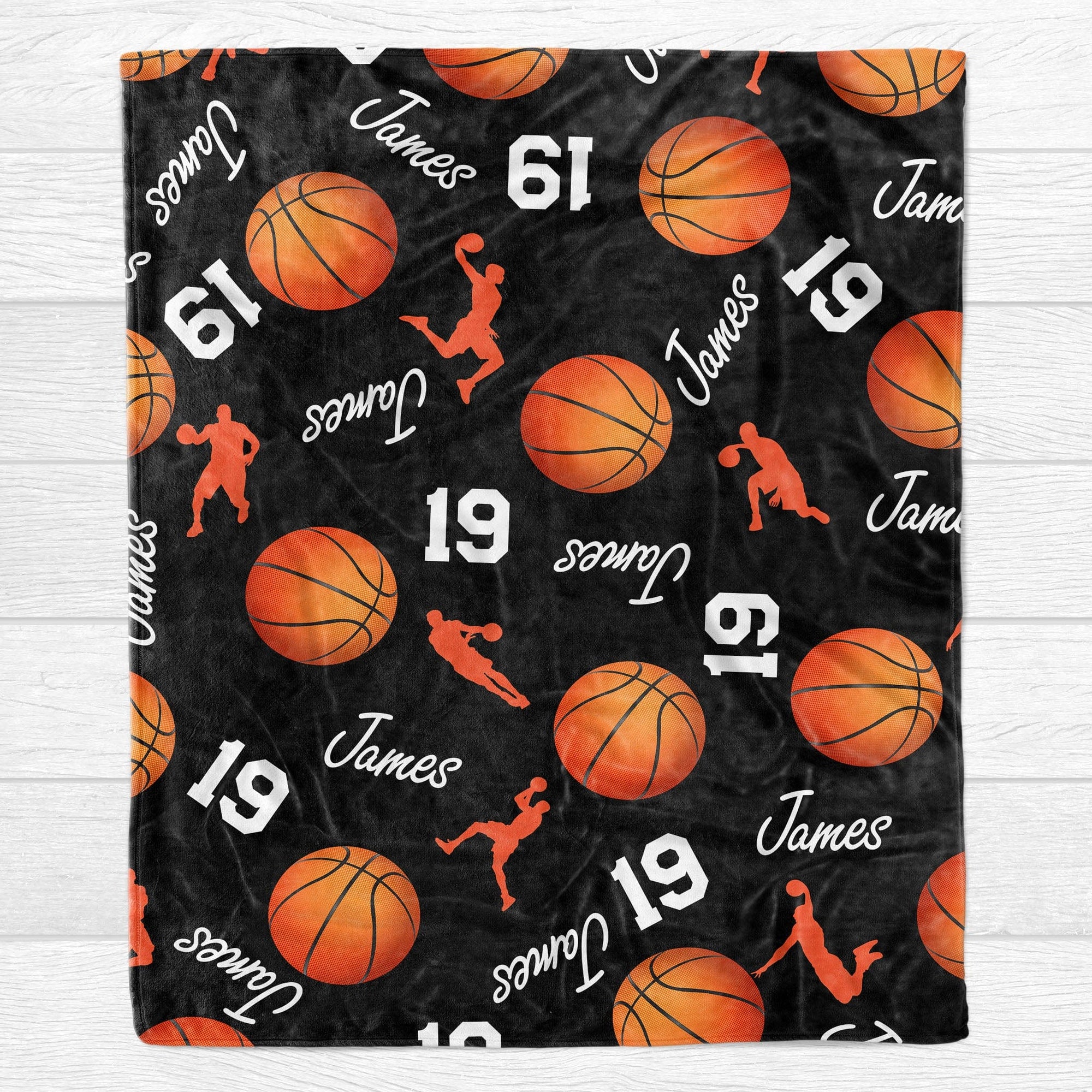 GeckoCustom Personalized Custom Basketball Collage Blanket H531