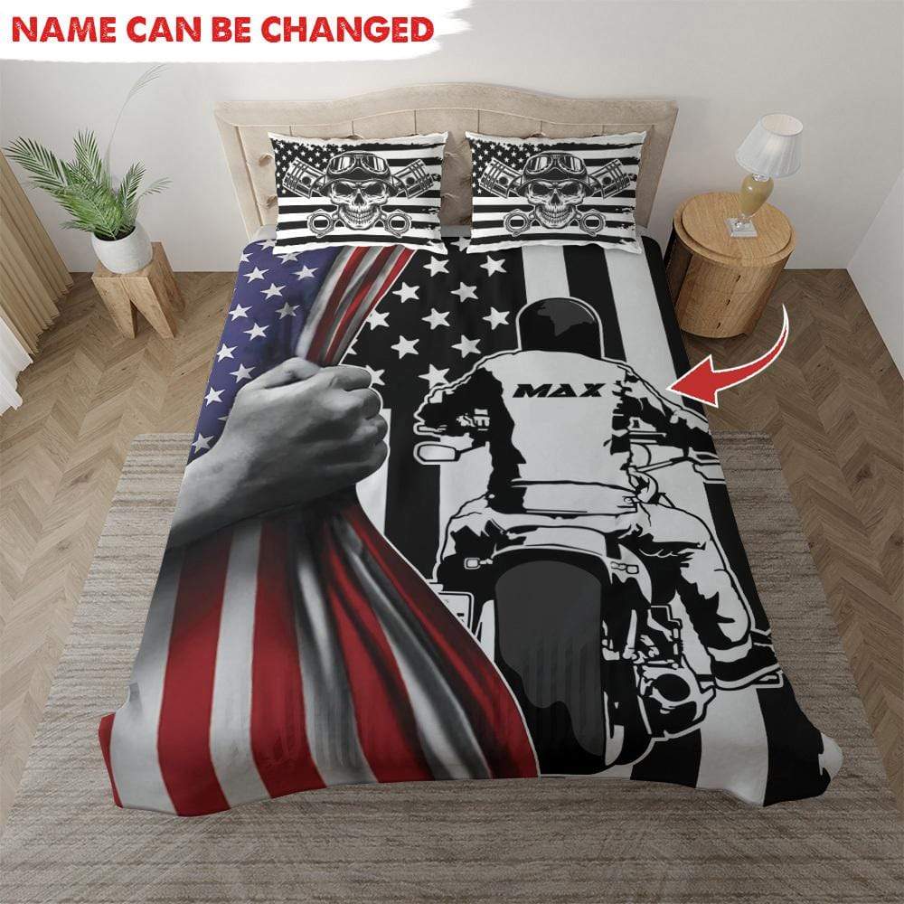 GeckoCustom Personalized Custom Biker Bedding HN590 Pillow 51cmx75cm/ 173cmx228cm / Only Name&Number