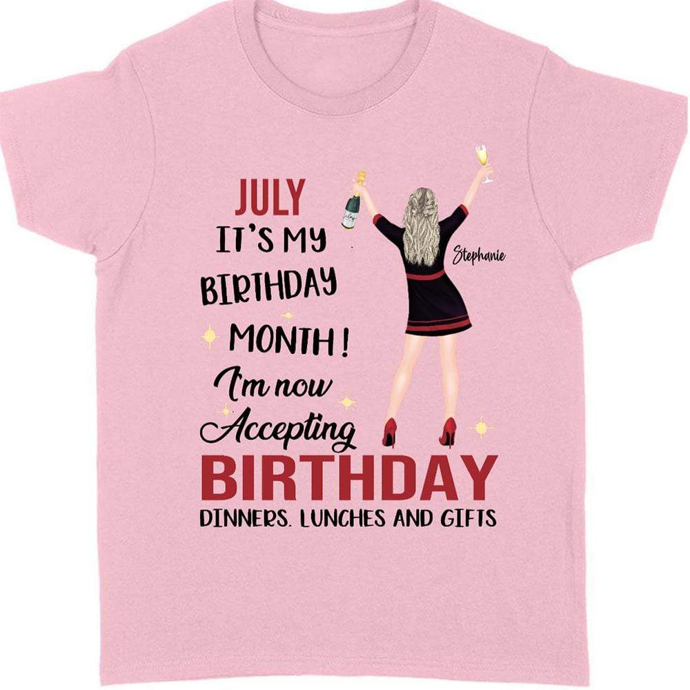 GeckoCustom Personalized Custom Birthday T Shirt, It's My Birthday Month Accepting Dinners Lunches Gifts Shirt, Birthday Gift