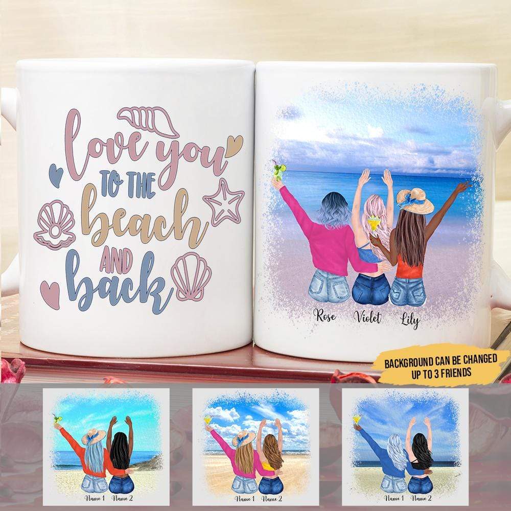 GeckoCustom Personalized Custom Coffee Mug, Best Friend Gift, Love You To The Beach And Back