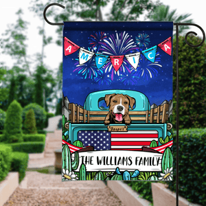 GeckoCustom Personalized Custom Dog Garden Flag, Happy Fourth Of July Dog Flag, Dog Lover Gift 12"x18"