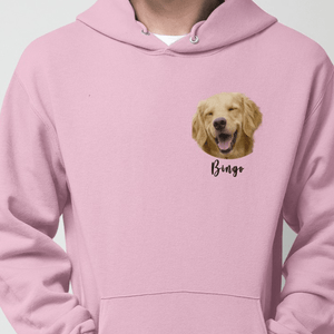 GeckoCustom Personalized Custom Dog Photo Shirt, Dog Face Upload Photo, Dog Lover Photo Print Shirt Pullover Hoodie / Sport Grey Colour / S