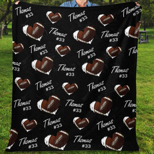 GeckoCustom Personalized Custom Football Blanket H532