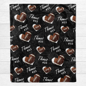 GeckoCustom Personalized Custom Football Blanket H532