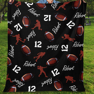 GeckoCustom Personalized Custom Football Collage Blanket H531