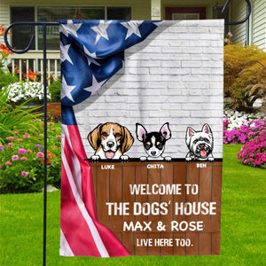 GeckoCustom Personalized Custom Garden Flag, Dog Lover Gift, American Dog House 12"x18"