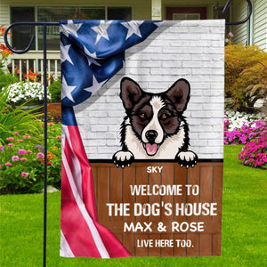 GeckoCustom Personalized Custom Garden Flag, Dog Lover Gift, American Dog House 12"x18"