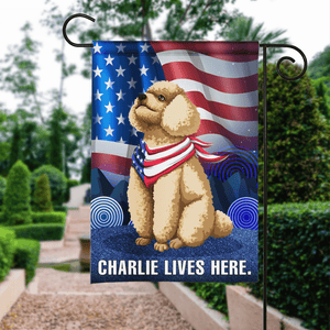 GeckoCustom Personalized Custom Garden Flag, Dog Lover Gift, Valiant Dog Standing 12"x18"