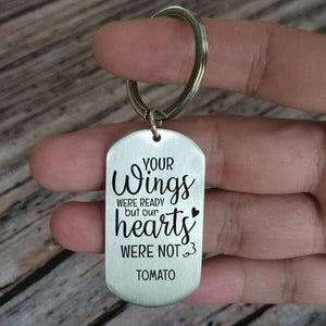 GeckoCustom Personalized Custom Keychain, Dog Lover Gift, Your Wings Were Ready But Our Hearts Were Not