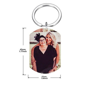 GeckoCustom Personalized Custom Memorial Photo Keychain, God Has You In His Hands I Have You In My Heart, Memorial Gift