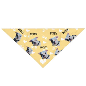 GeckoCustom Personalized Custom Photo Dog Bandana, Custom Face And Name Dog Bandana, Dog Lover Gift