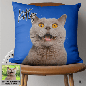 GeckoCustom Personalized Custom Photo Dog Throw Pillow, Pet Photo Custom, Dog Lover Gift