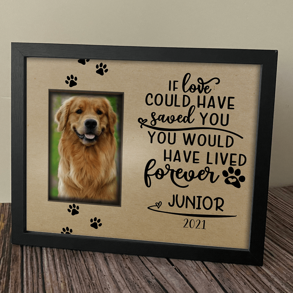 GeckoCustom Personalized Custom Picture Frame, Dog Lover Gift, If Love Could Have Saved You You Would Have Lived Forever