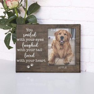 GeckoCustom Personalized Custom Print Canvas, Dog Lover Gift, You Smiled With Your Eyes Laughed With Your Tail Loved With Your Heart