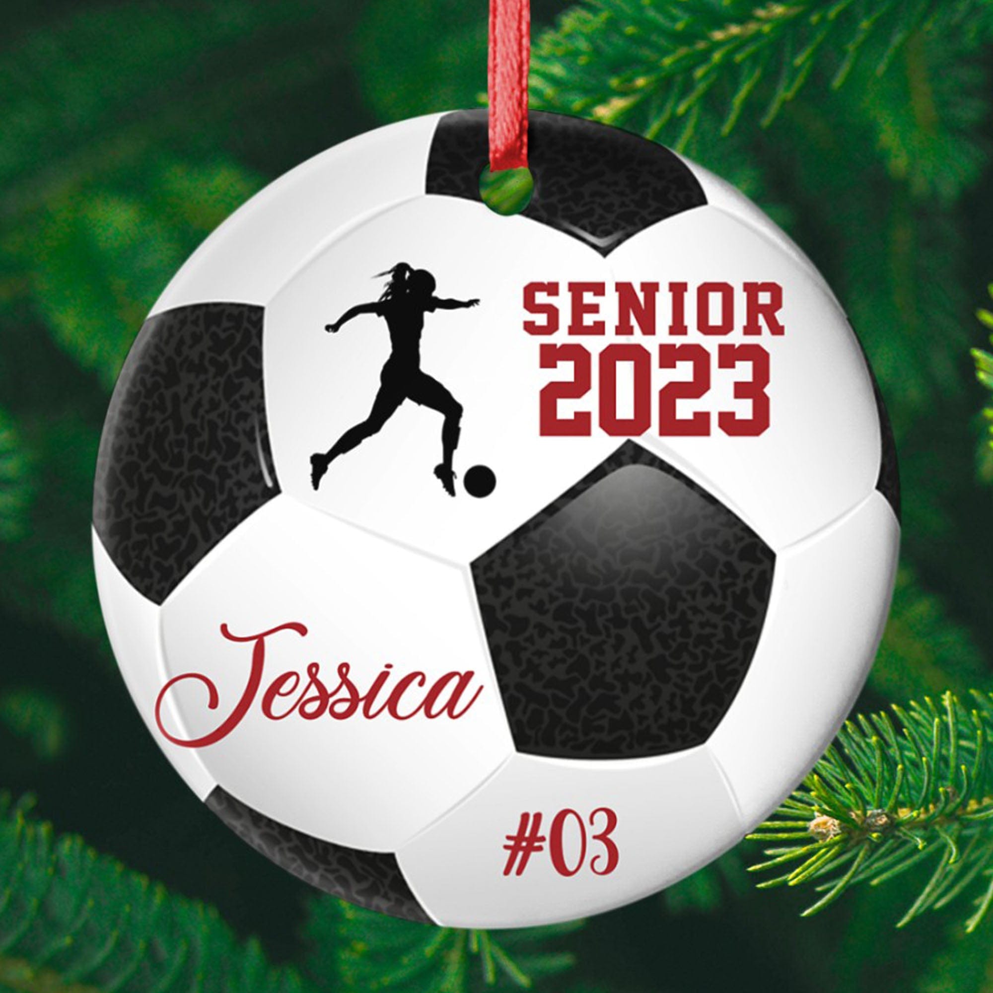 GeckoCustom Personalized Custom Soccer Ornament H526