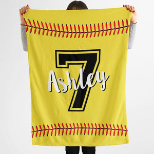 GeckoCustom Personalized Custom Softball Blanket C530